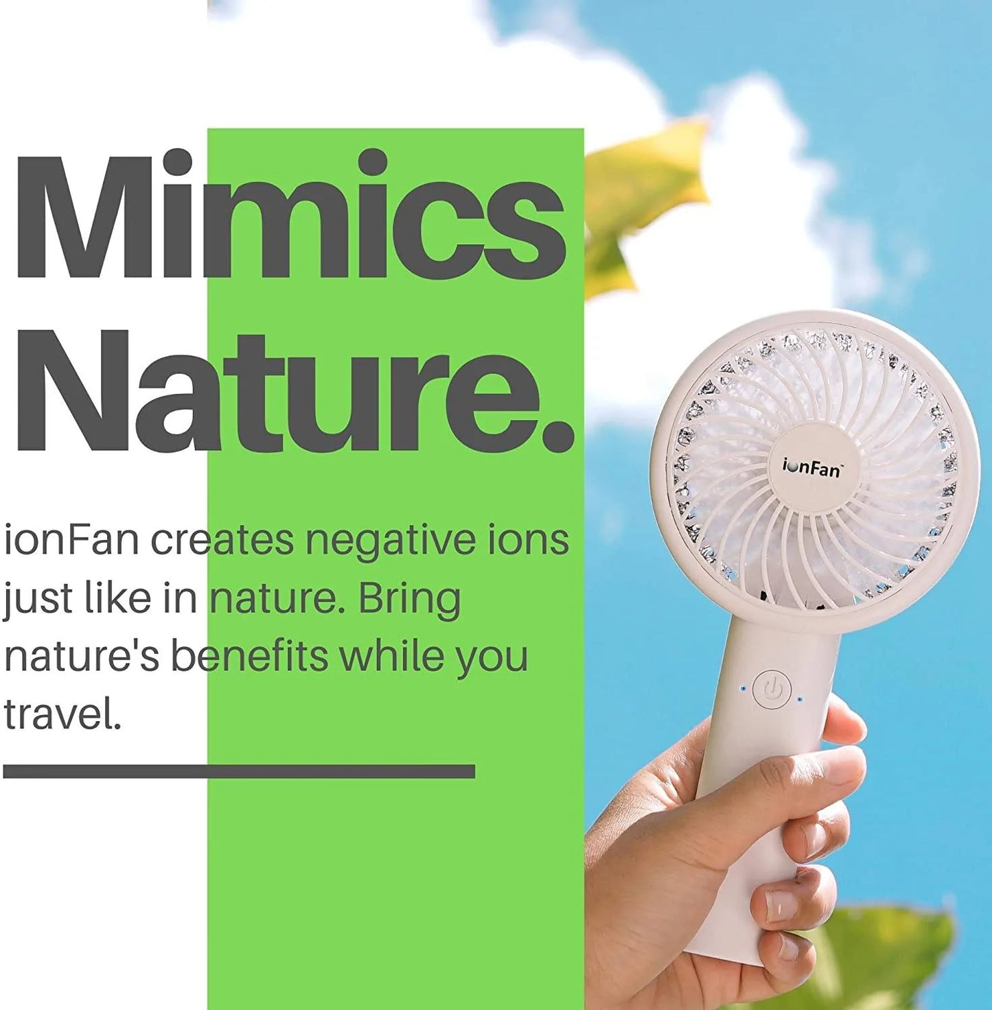 ionFan - Cooling Handheld Rechargeable Negative Ion Fan